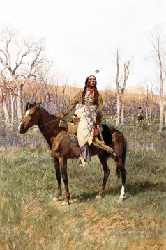 vaquero de indiana Painting - Crow Scouts nativos americanos de las Indias Occidentales Henry Farny